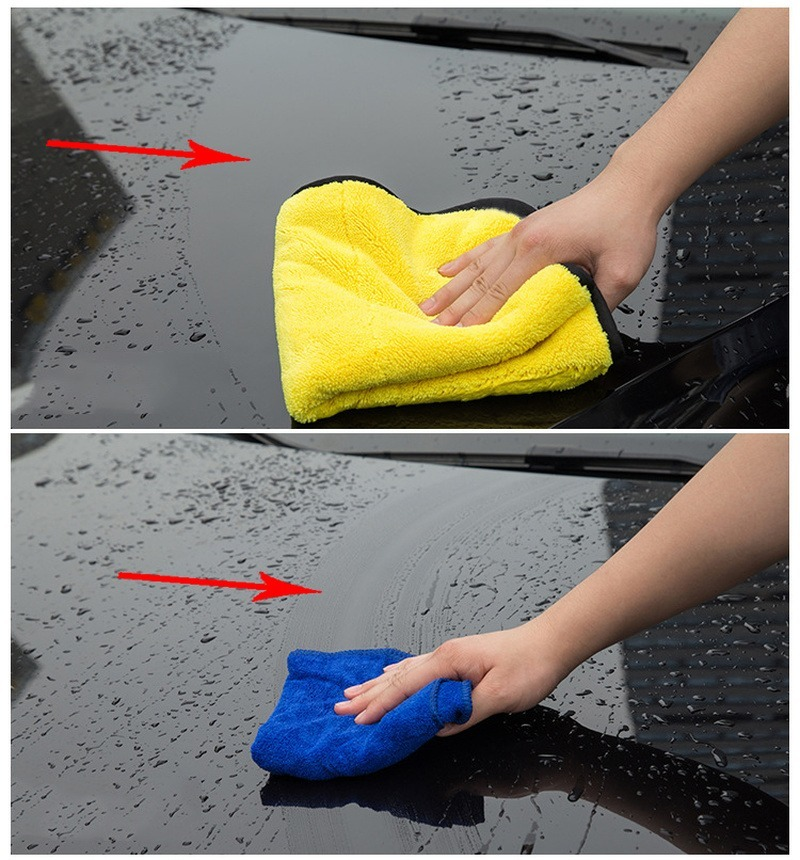Microfiber cleaning towel for car. soft drying for car motorcycle washing. 30/40/60cm