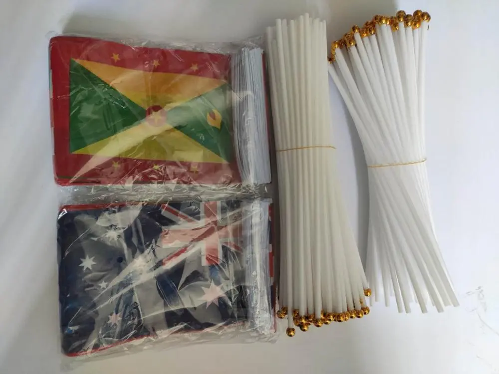 Complete set of national flags, 200 country, 14*21 cm polyester material with plastic poles.
