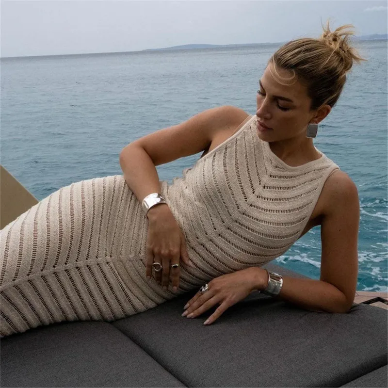 Hirigin women sexy knitted see through dress, swimsuit cover