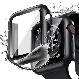 Tempered Glass + Cover Screen Protector For Apple Watch. Fit 45mm 41mm 44mm 40mm 42mm, series 9 4 5 6 SE 7 8