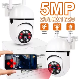Outdoor 5MP Surveillance Camera CCTV IP Wifi Camera, Waterproof External Security Protection.