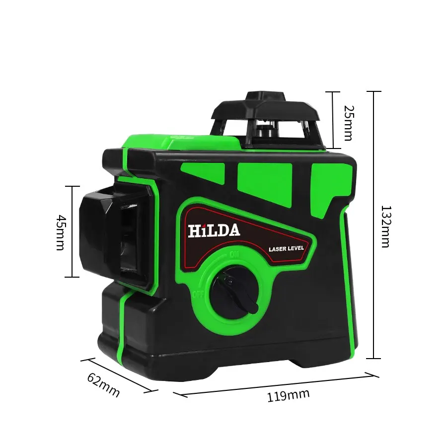 Laser level 12 lines, 3d self-leveling 360, horizontal and vertical cross.