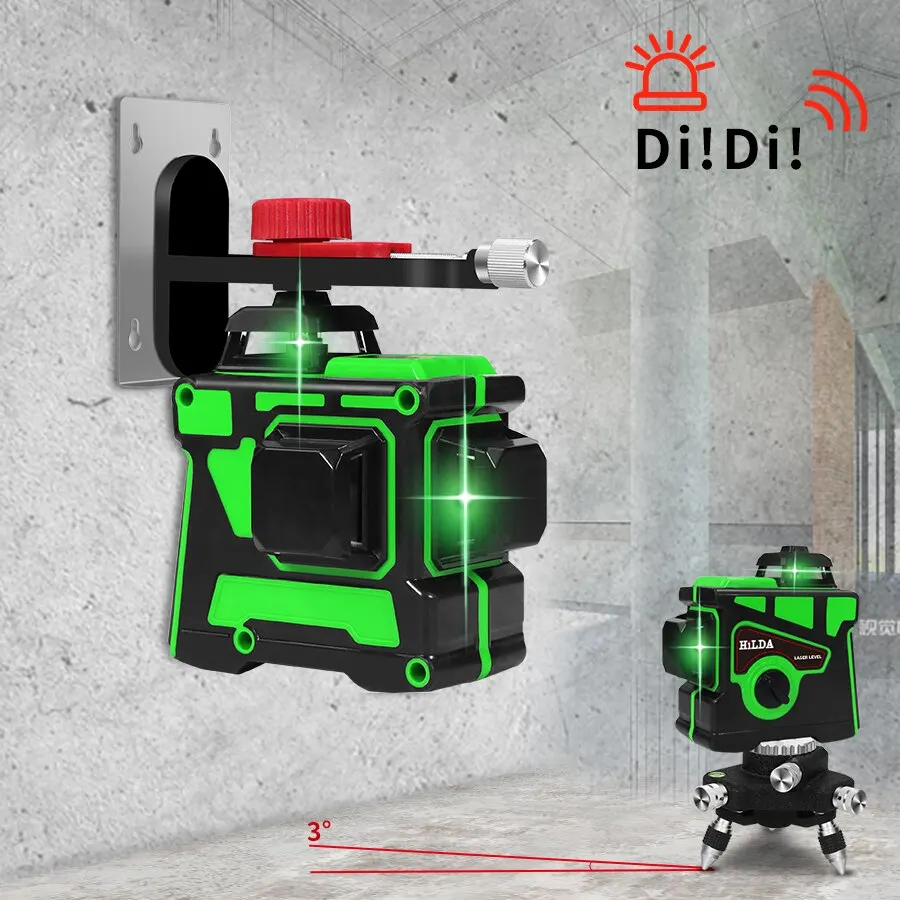 Laser level 12 lines, 3d self-leveling 360, horizontal and vertical cross.