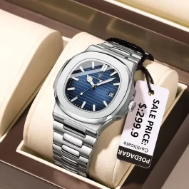 Stylish Waterproof Quartz Timepiece for Men with Luminous Dial and Date Function
