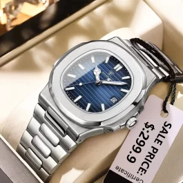 Stylish Waterproof Quartz Timepiece for Men with Luminous Dial and Date Function