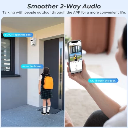8mp 4k ptz wifi camera, dual lens with dual screen, ai human detect auto tracking with app
