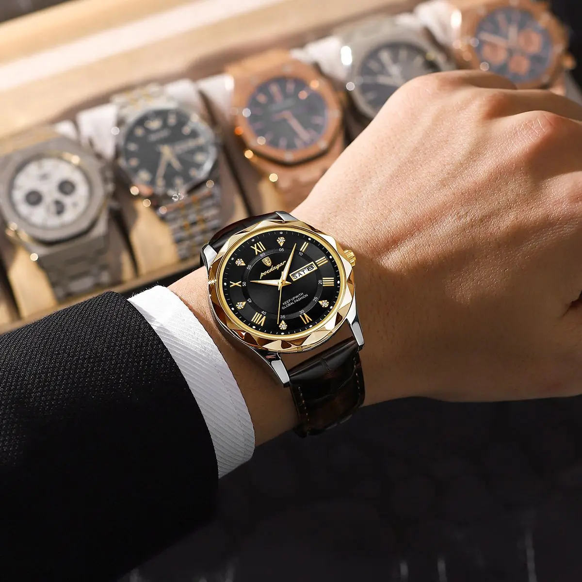 Poedagar luxury business wristwatch for men.