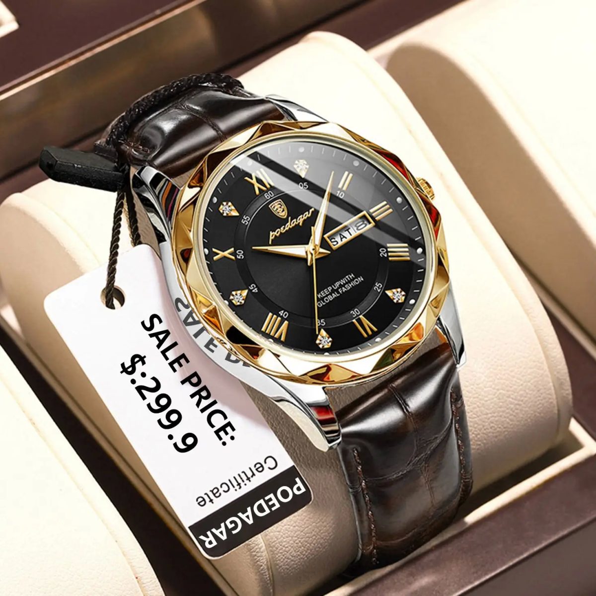 Poedagar luxury business wristwatch for men.