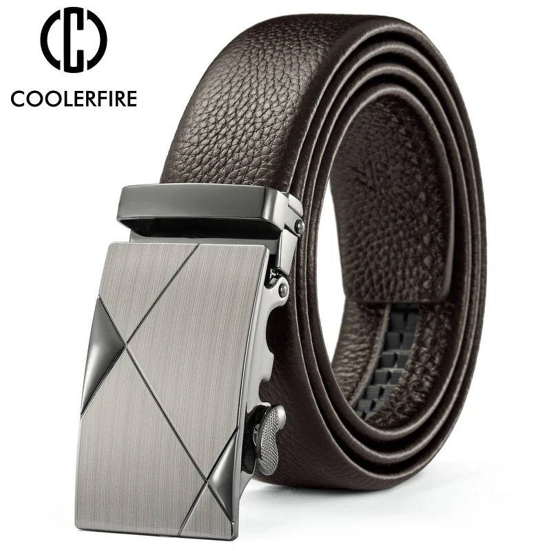 Metal luxury men's belt: high-quality leather, automatic buckle. perfect for business or casual, strapzdp001.