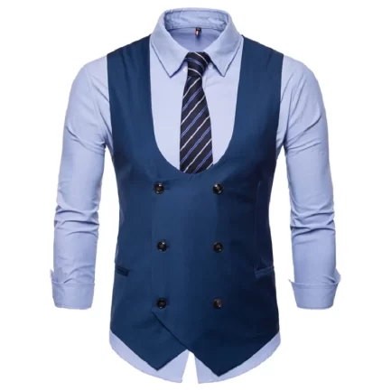 Business u-neck suit vest for men gilet sleeveless