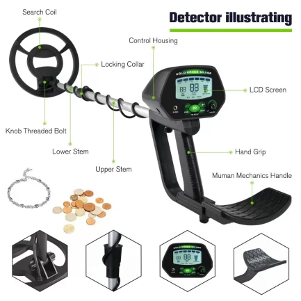 Md-4090: precision gold detection with professional metal detector - waterproof coil for ultimate treasure seeking
