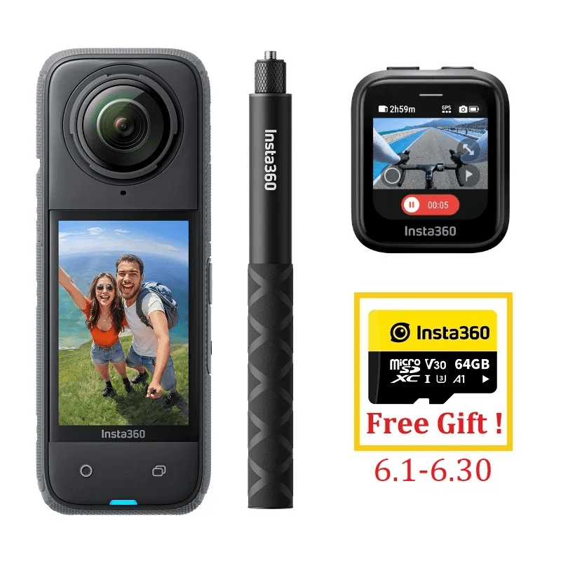 Insta360 x4 action camera with 2290mah battery, 8k video, 10m waterproof, flowstate stabilization