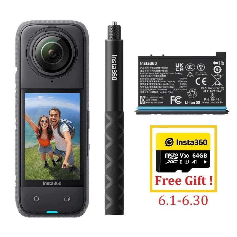 Insta360 x4 action camera with 2290mah battery, 8k video, 10m waterproof, flowstate stabilization