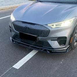Enhanced Front Bumper Splitter Lip Spoiler Kit in Gloss Black ABS | Car Accessories for Ford Mustang Mach-E GT 2021-2023