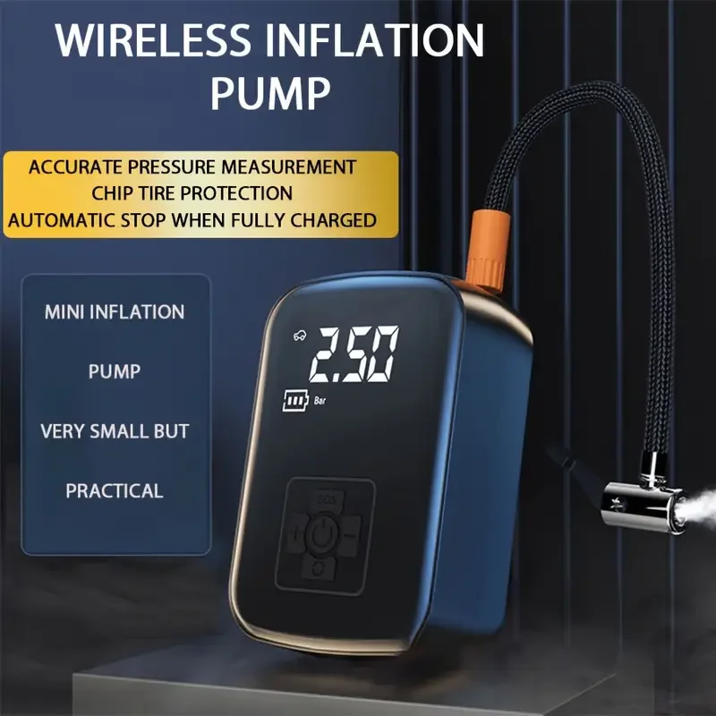 Leiboo wired/wireless car air compressor, for motorcycle bicycle, car tyre and more...