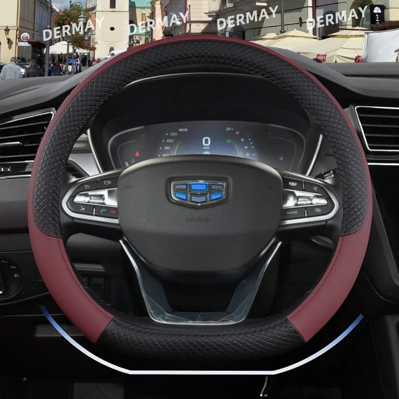 D shape steering wheel cover for geely atlas, emgrand ec7 coolray