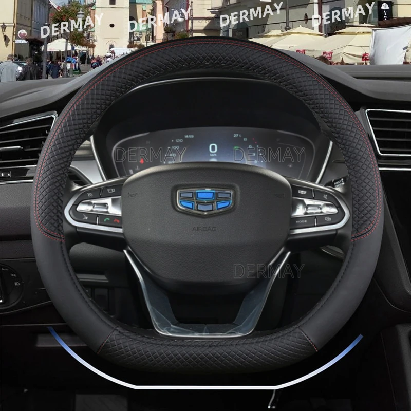 D shape steering wheel cover for geely atlas, emgrand ec7 coolray