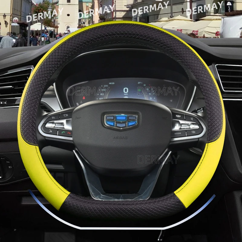 D shape steering wheel cover for geely atlas, emgrand ec7 coolray