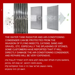 Radiator Protective Cover, Front Grille Decorative, Aluminum Alloy. For Geely Geometry C 2021 2022