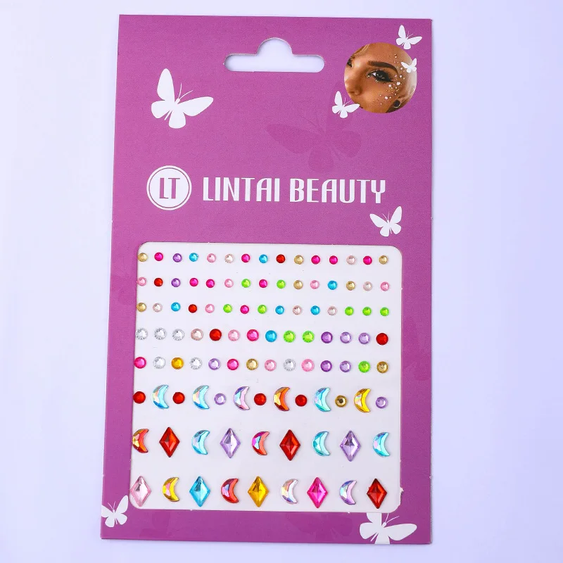 מדבקות יהלומים לפנים - עיצוב זוהר