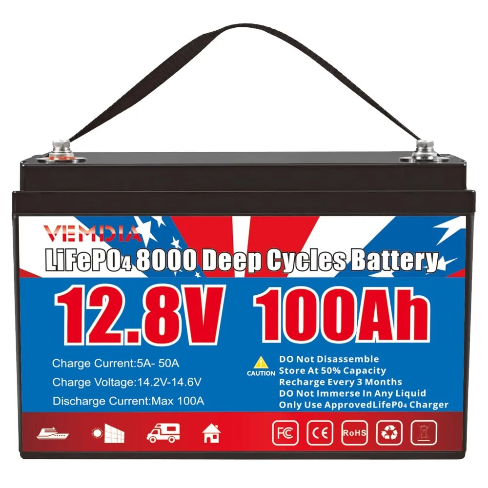 סוללת LiFePO4 12.8V 100Ah עם BMS