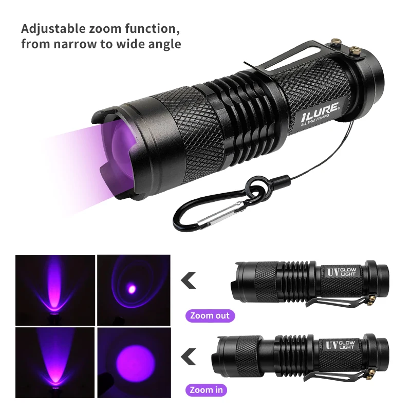 פנס UV מיני 395nm לדיג