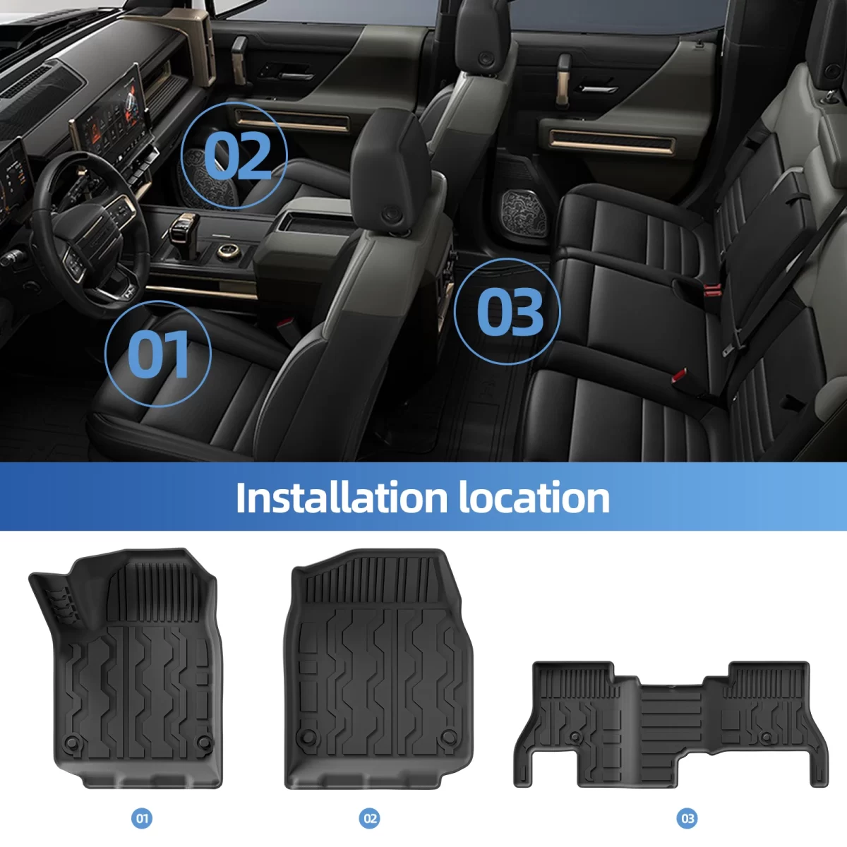 שטיחי רכב לג'יפ GMC Hummer EV 2022-2025