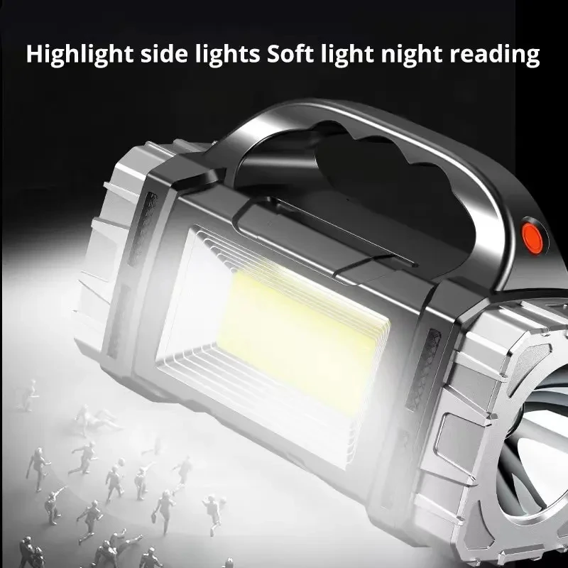 פנס USB נטען עוצמתי עם אור LED סולארי