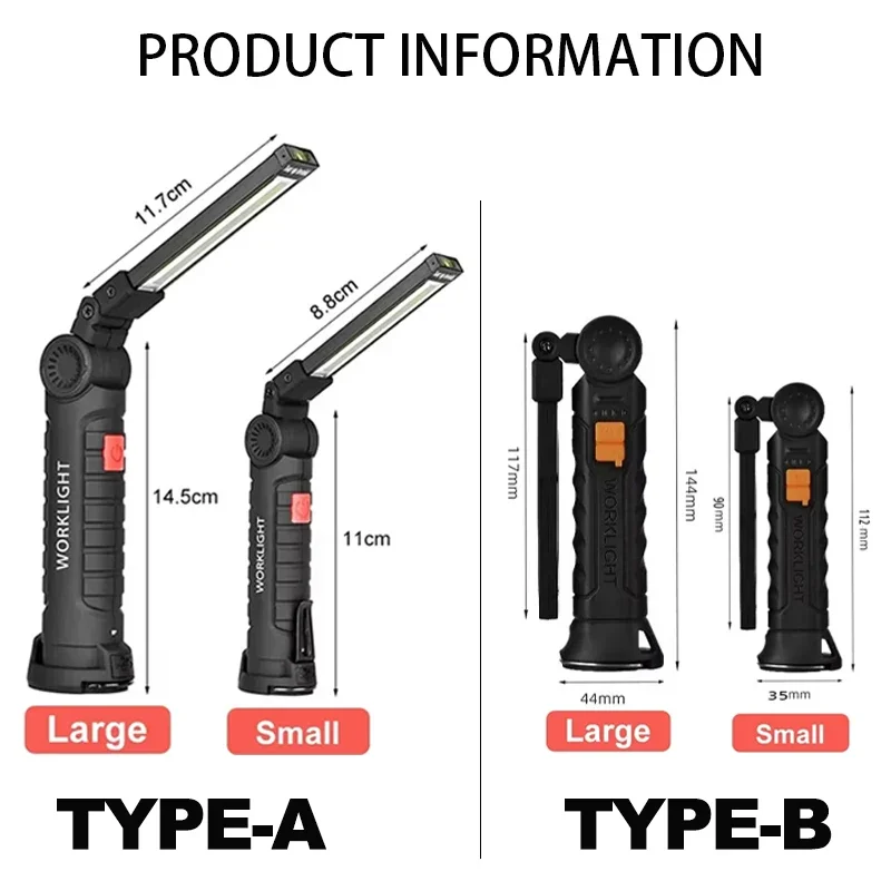 פנס עבודה מגנטי נטען עם תאורת LED