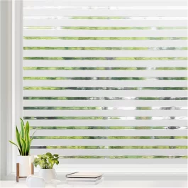 מדבקת חלון פרטיות עם פסים קפואים