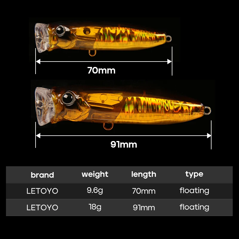 לוכד דגים FLOATING POPPER של LETOYO