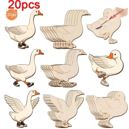 סט קRAFT עץ לא גמור – 20 חלקים לקישוטים