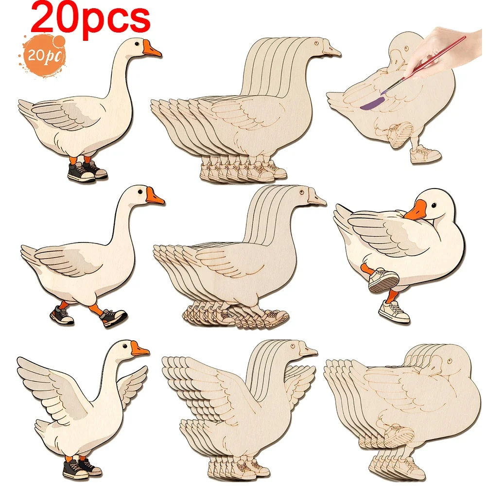 סט קRAFT עץ לא גמור עם 20 חלקים לקישוטים
