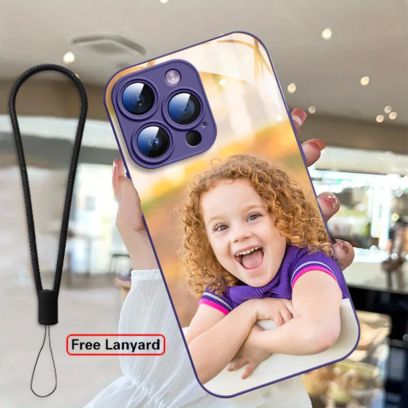 כיסוי זכוכית מחוסמת לאייפון עם תמונה אישית